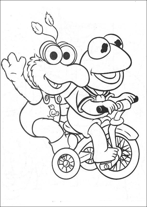 Print Kermit en Gonzo kleurplaat